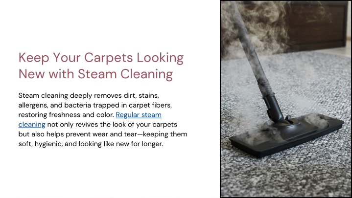 PPT - Keep Your Carpets Looking New with Steam Cleaning PowerPoint ...
