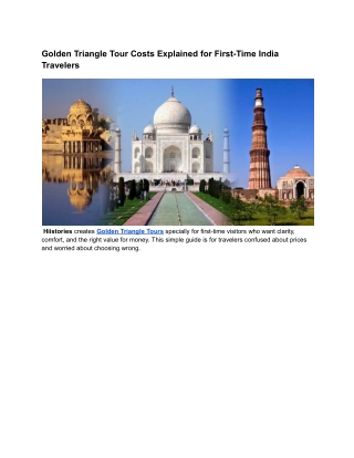 Golden Triangle Tour Costs Made Simple for First-Time India Travelers