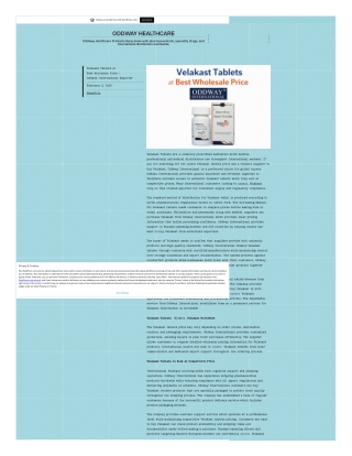 Velakast Tablets at  wholesale Oddway International Exporter