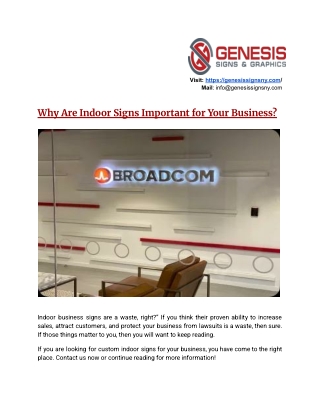 Why Are Indoor Signs Important for Your Business?