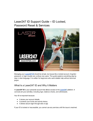 Laser247 ID Support Guide – ID Locked, Password Reset & Services
