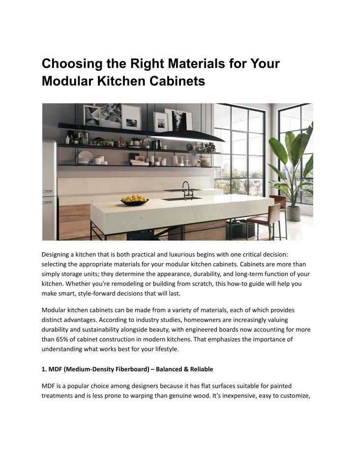 PPT - Choosing the Right Materials for Your Modular Kitchen Cabinets ...