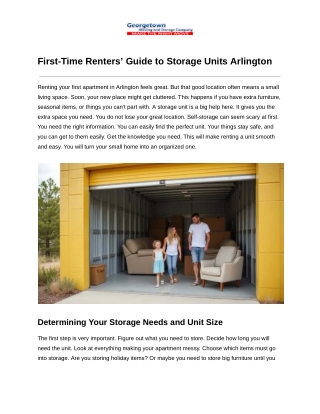 First-Time Renters’ Guide to Storage Units Arlington