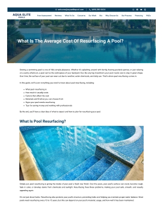 What Is The Average Cost Of Resurfacing A Pool