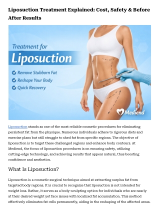 Liposuction Treatment Explained_ Cost, Safety & Before After Results