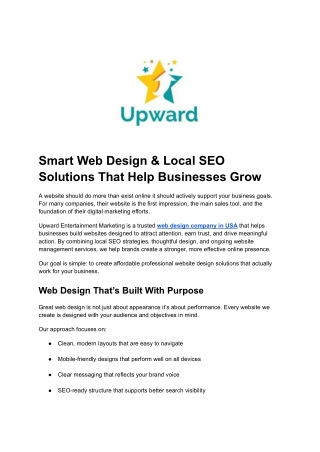 Smart Web Design & Local SEO Solutions That Help Businesses Grow