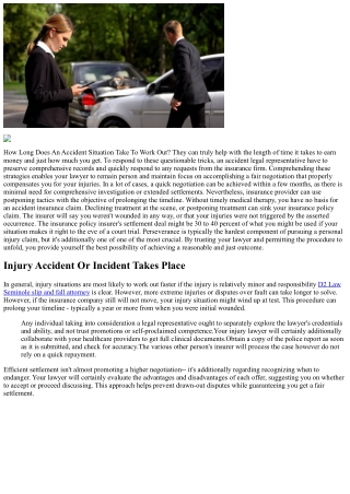 How Long Does A Personal Injury Instance Take? Timeline Described