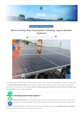What Is Rooftop Solar Panel System Working, Types & Benefits Explained