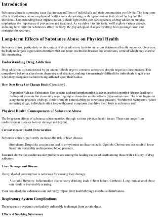 Long-term Effects of Substance Abuse on Physical Health