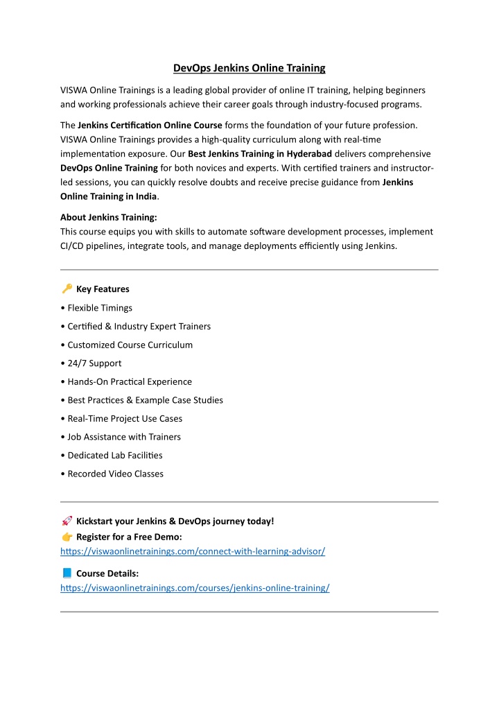 PPT - DevOps Jenkins Online Training by Real-time Trainer in India ...
