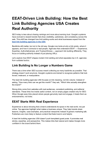 EEAT-Driven Link Building_ How the Best Link Building Agencies USA Creates Real Authority