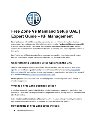 Free Zone Vs Mainland Setup UAE _ Expert Guide – KF Management.docx