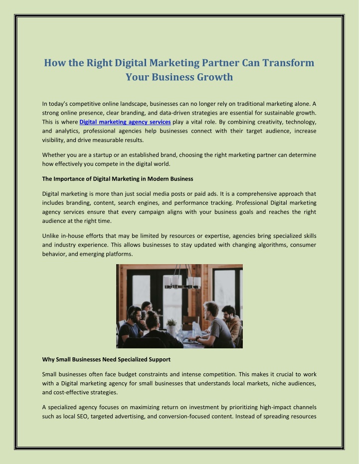 PPT - How the Right Digital Marketing Partner Can Transform Your ...