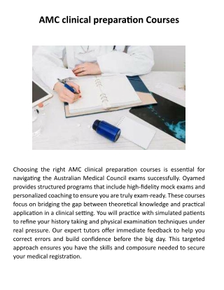 AMC clinical preparation Courses | www.oyamed.com