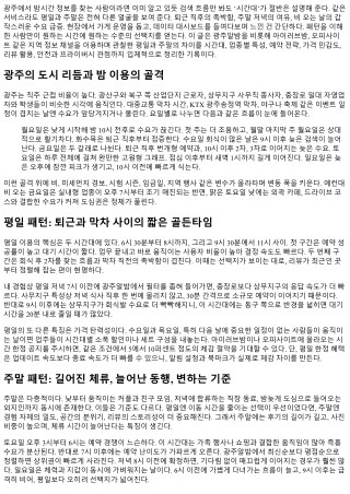 광주알밤 평일 vs 주말 이용 패턴 비교
