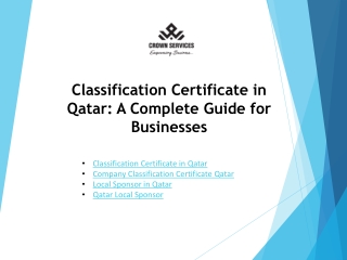 Classification Certificate in Qatar A Complete Guide for Businesses