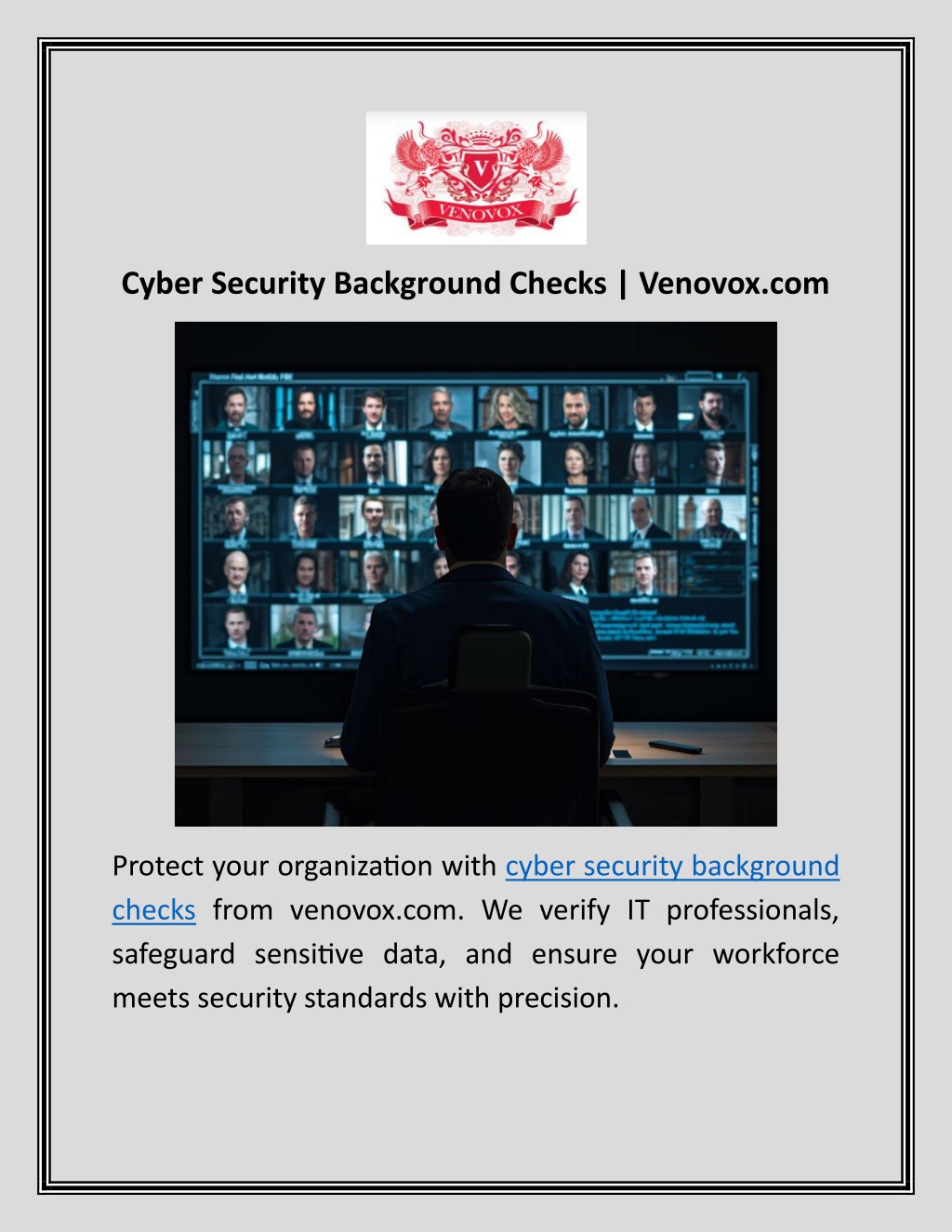 PPT - Cyber Security Background Checks Venovox PowerPoint Presentation ...