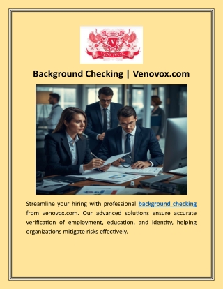 Background Checking  Venovox