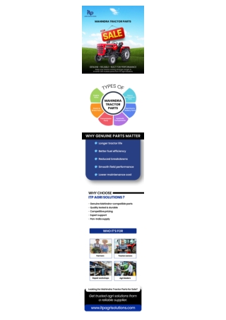 Infographic:- Mahindra Tractor Parts for Sale