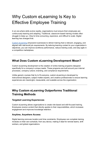 why custom elearning is key to effective employee