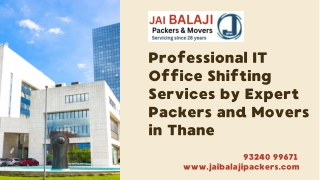 Professional IT Office Shifting Services by Expert Packers and Movers in Thane