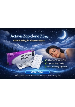 Purchase Actavis Zopiclone 7.5mg Tablets Online in the UK