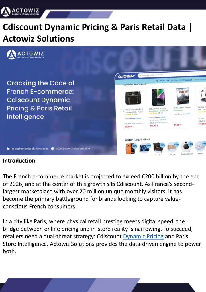PPT - Cdiscount Dynamic Pricing and Paris Retail Data Actowiz Solutions ...