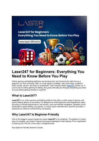 Laser247 Beginners