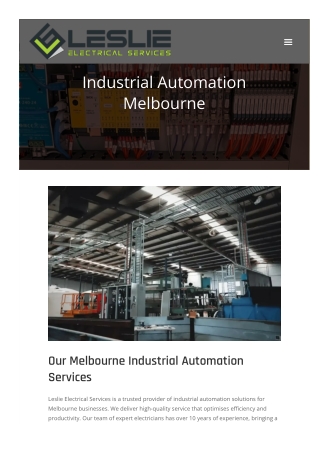 Industrial Automation Services Melbourne