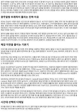 광주알밤 트래픽 피크시간 피하는 요령