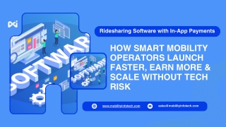 Ridesharing Software with In-App Payments: Mobility Operators Launch Faster
