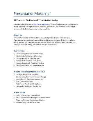 Presentation Makers AI Company Profile