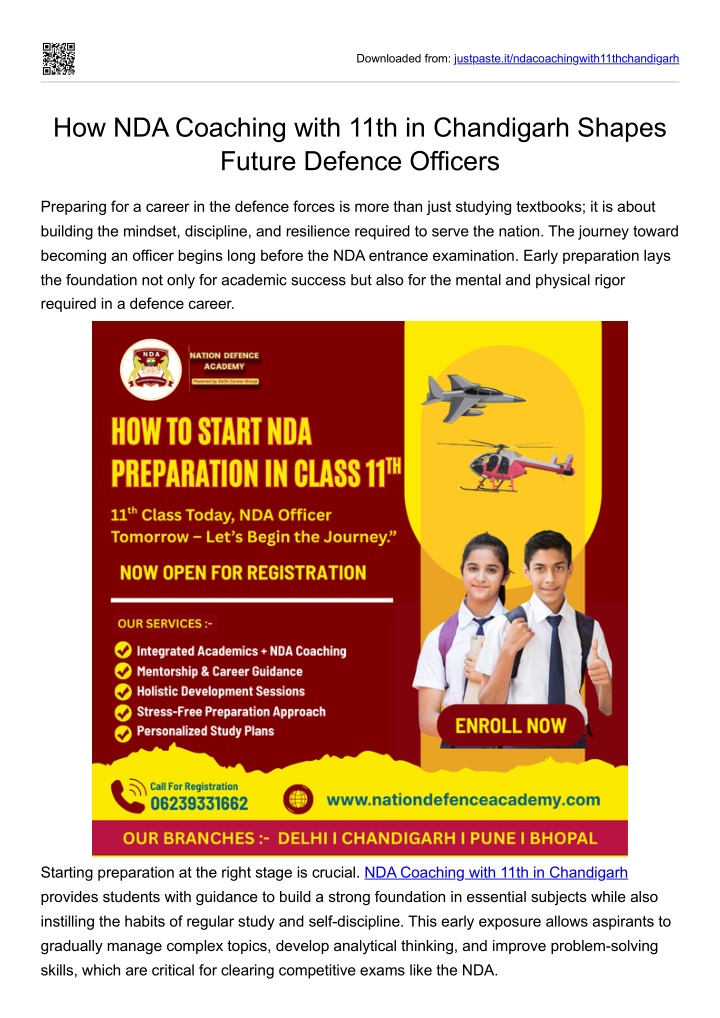 PPT - How NDA Coaching with 11th in Chandigarh Shapes Future Defence ...