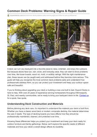 Common Deck Problems Early Warning Signs and When to Call a Professional