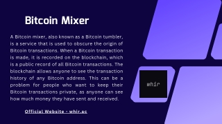 Whir Bitcoin Mixer