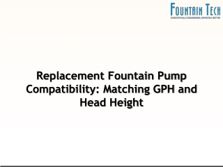 Replacement Fountain Pump Compatibility Matching GPH and Head Height