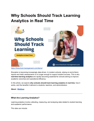Why Schools Should Track Learning Analytics in Real Time