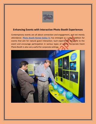 Enhancing Events with Interactive Photo Booth Experiences