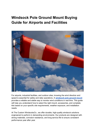 Windsock Pole Ground Mount Buying Guide for Airports and Facilities