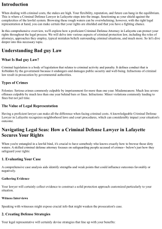 Browsing Legal Waters: Exactly How a Bad Guy Defense Attorney in Lafayette Shiel