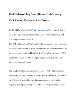 UAE E-Invoicing Compliance Guide 2025_ VAT Rules, Phases & Readiness