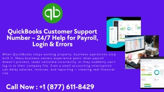 QuickBooks Customer Support Number – 247 Help for Payroll, Login & Errors Payroll Support Services