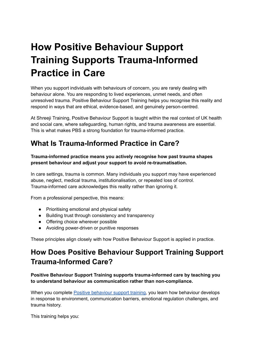 PPT - How Positive Behaviour Support Training Supports Trauma-Informed ...