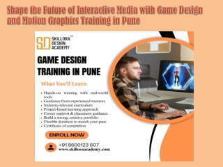 Shape the Future of Interactive Media with Game Design and Motion Graphics Training in Pune