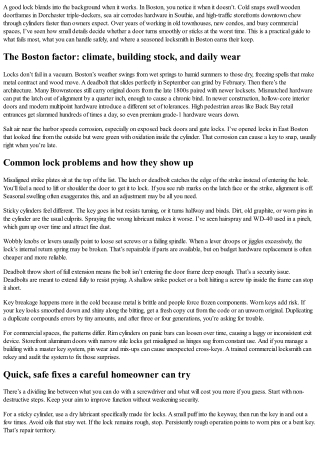 Lock Service in Boston: Common Issues, Quick Fixes, and When to Call a Pro