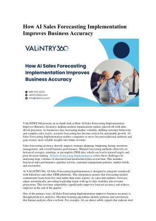 How AI Sales Forecasting Implementation Improves Business Accuracy