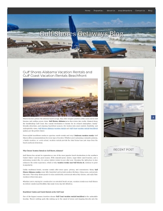 Gulf Shores Alabama Vacation Rentals and Gulf Coast Vacation Rentals Beachfront
