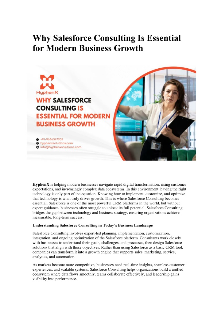 PPT - Why Salesforce Consulting Is Essential for Modern Business Growth ...