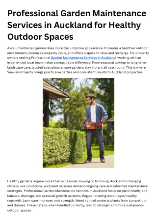 Professional Garden Maintenance Services in Auckland for Healthy Outdoor Spaces