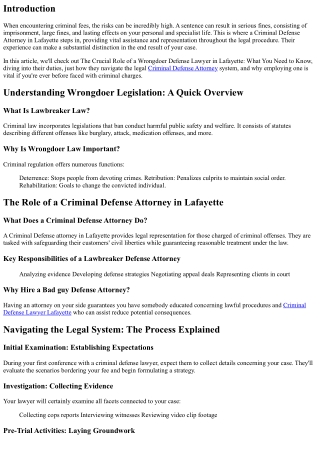 The Necessary Duty of a Lawbreaker Defense Lawyer in Lafayette: What You Need to